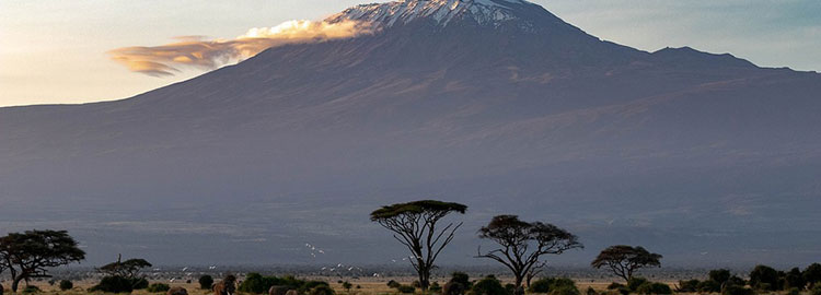 Vue des collines Chyulu du Parc National d'Amboseli