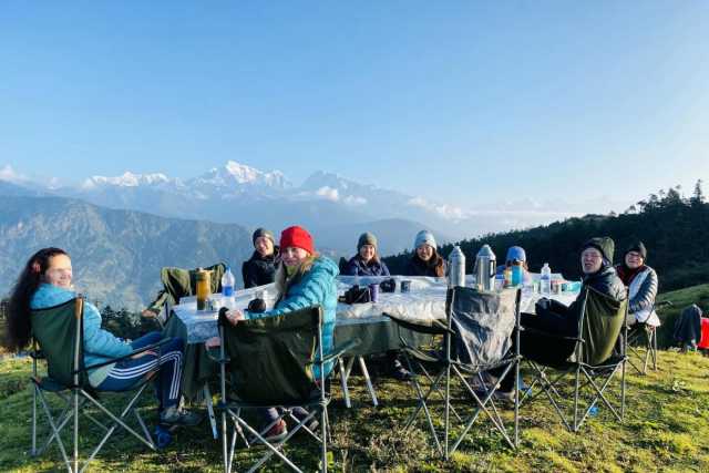 Trekking de campamento en las estribaciones del Everest