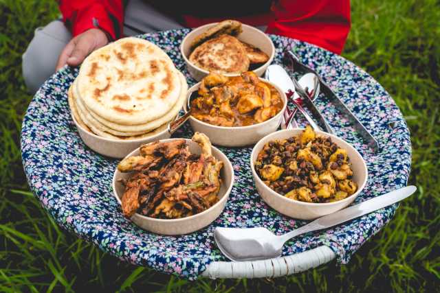 Trekking de campamento en las estribaciones del Everest