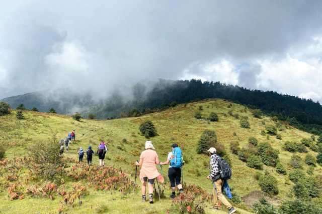 Trekking de campamento en las estribaciones del Everest
