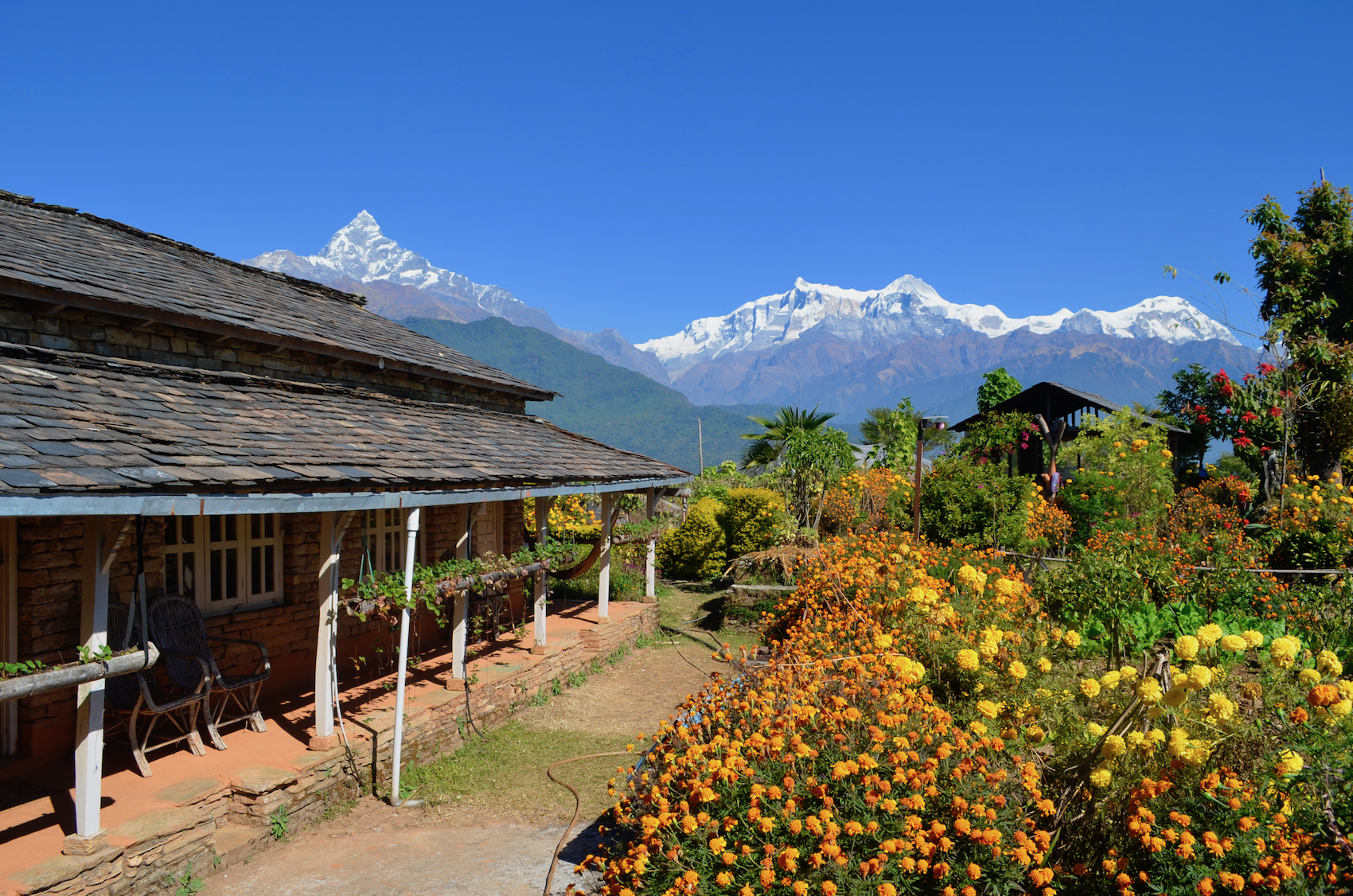 Gesichter Nepals - Am Fuße des Annapurna. - Lodge
