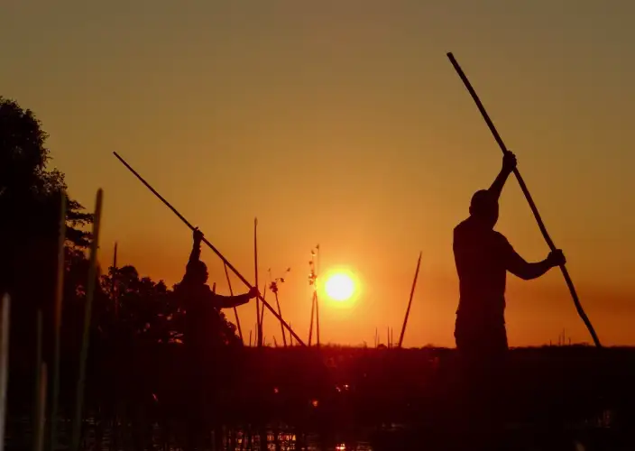 Botswana aus der Luft gesehen - Entdeckung des Okavango-Deltas - Tagesfoto