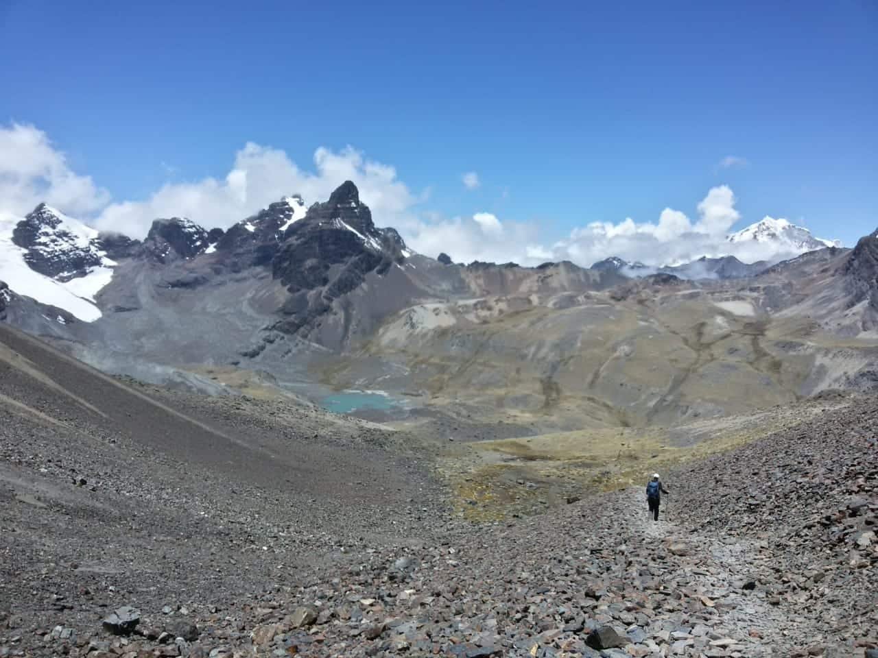 Trekking in de Condoriri-groep (Cordillera Real, Bolivia) en de Uyuni-zoutvlaktes (ATC 15) - Laguna Ajwani - Laguna Jurikhota - Foto van de dag