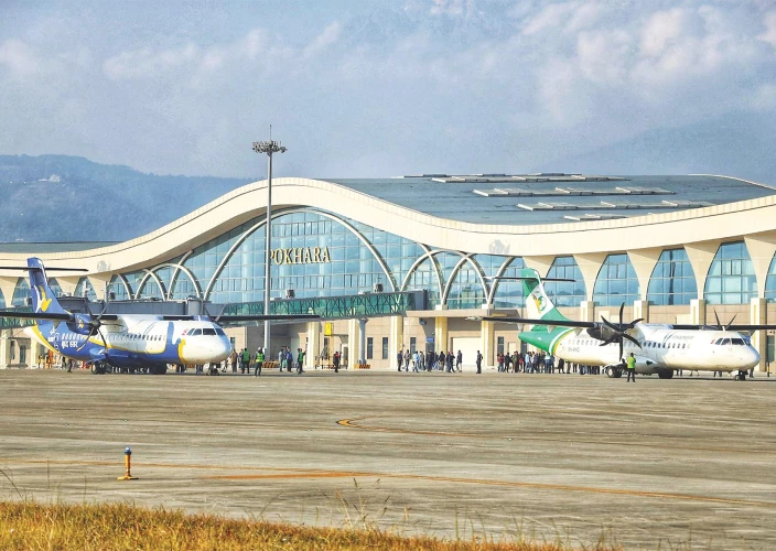 Faces of Nepal - Pokhara: City of Lakes & Majestic Mountain Range - airport