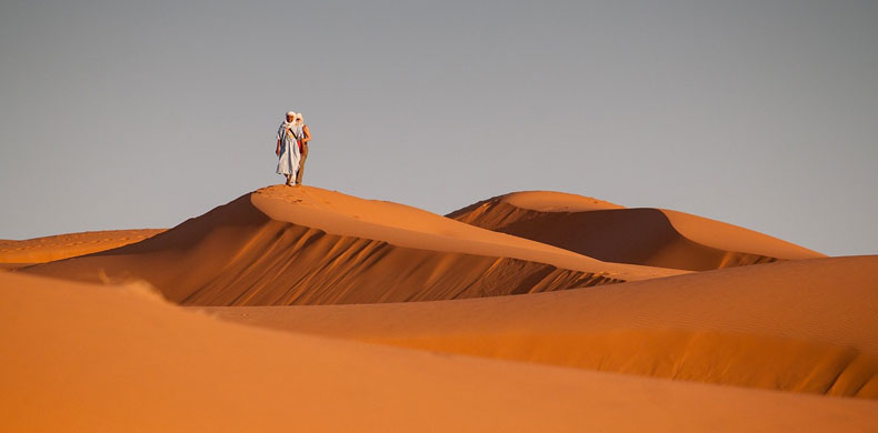 Dunes de sables dans le Sahara