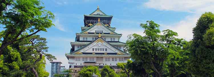 Vue panoramique du château d'Osaka