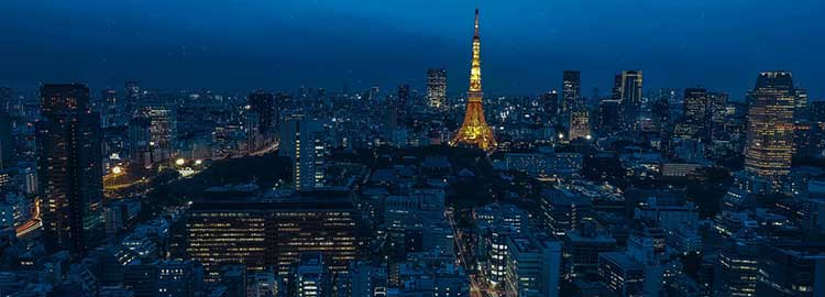 Vue de la tour de Tokyo la nuit