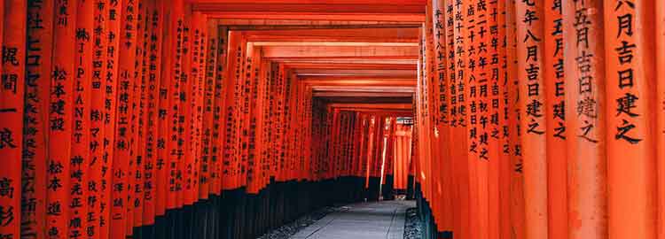 L'intérieur du temple shinto Fushimi Inari Taisha