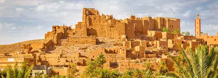 Vue sur la cité de Kasbah à Ouarzazate