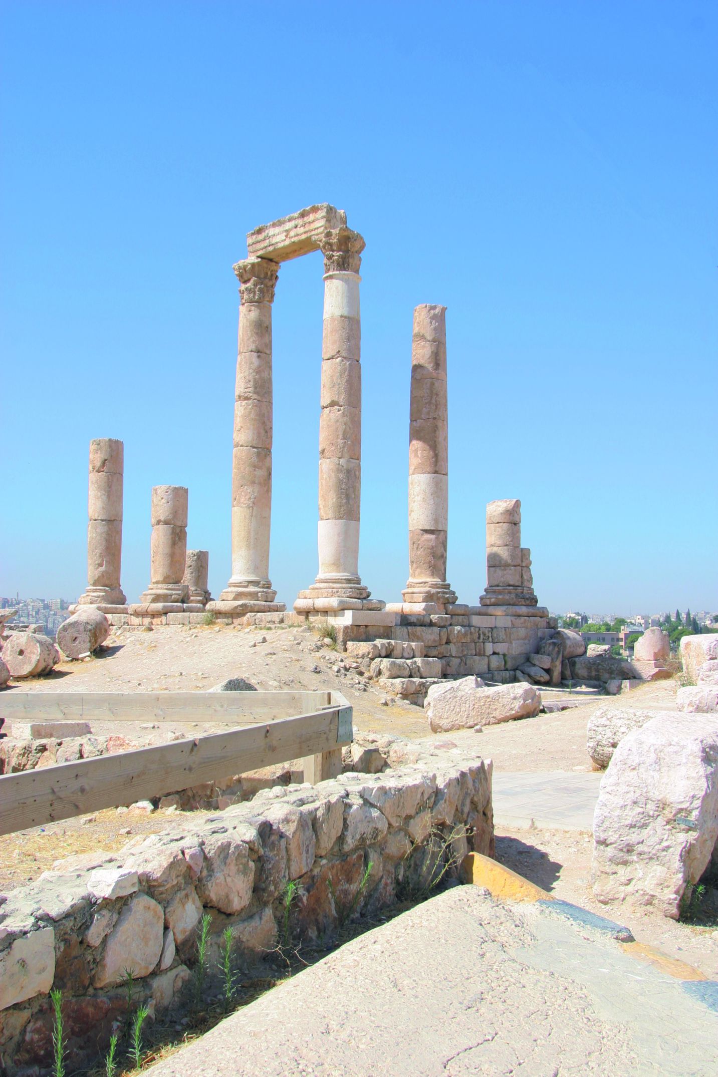 Le temple d'Hercule au cœur de la Citadelle d'Amman (Qala'a).