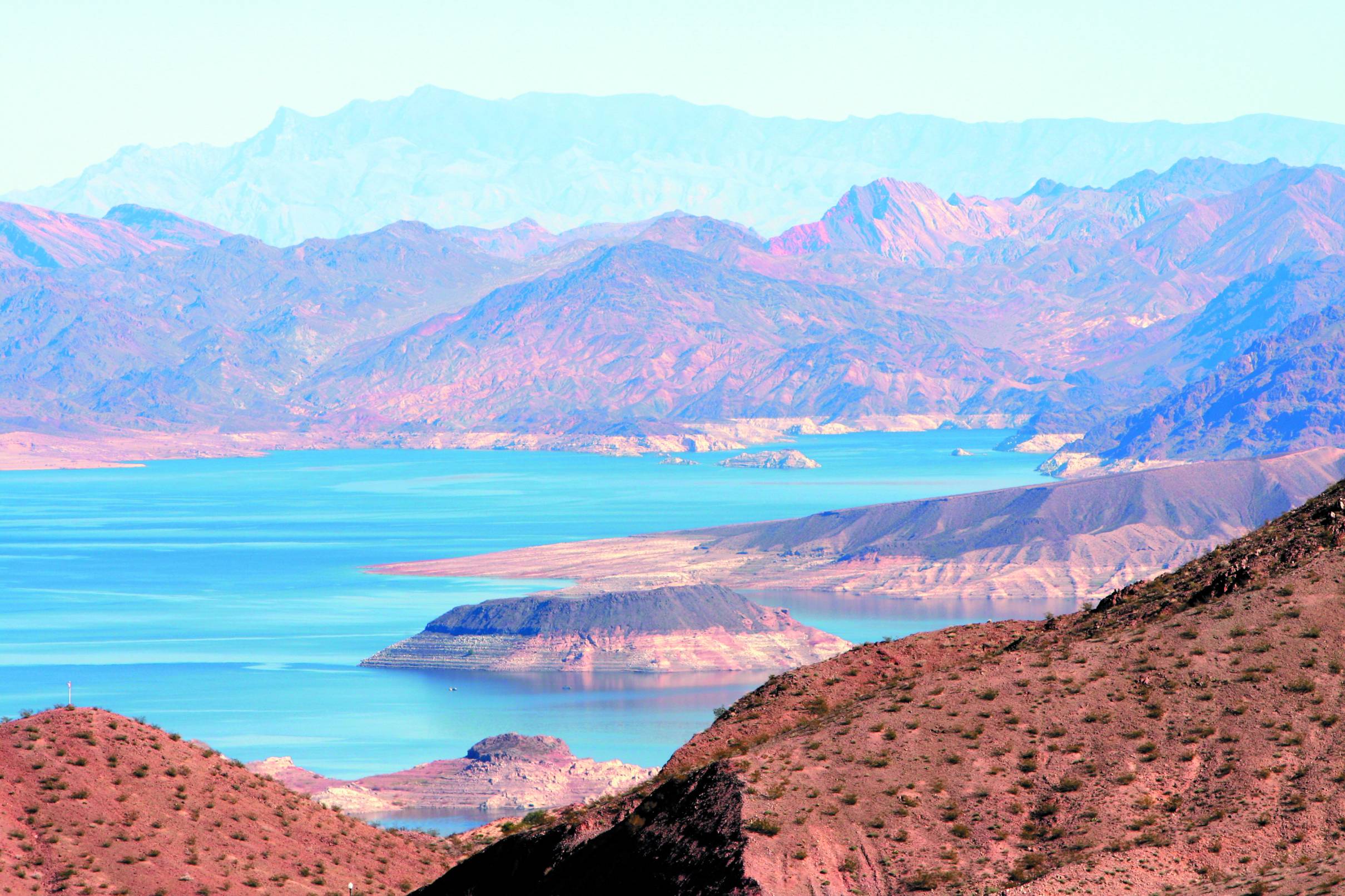 Le lac Mead fait 177 km de long et alimente Las Vegas en eau.