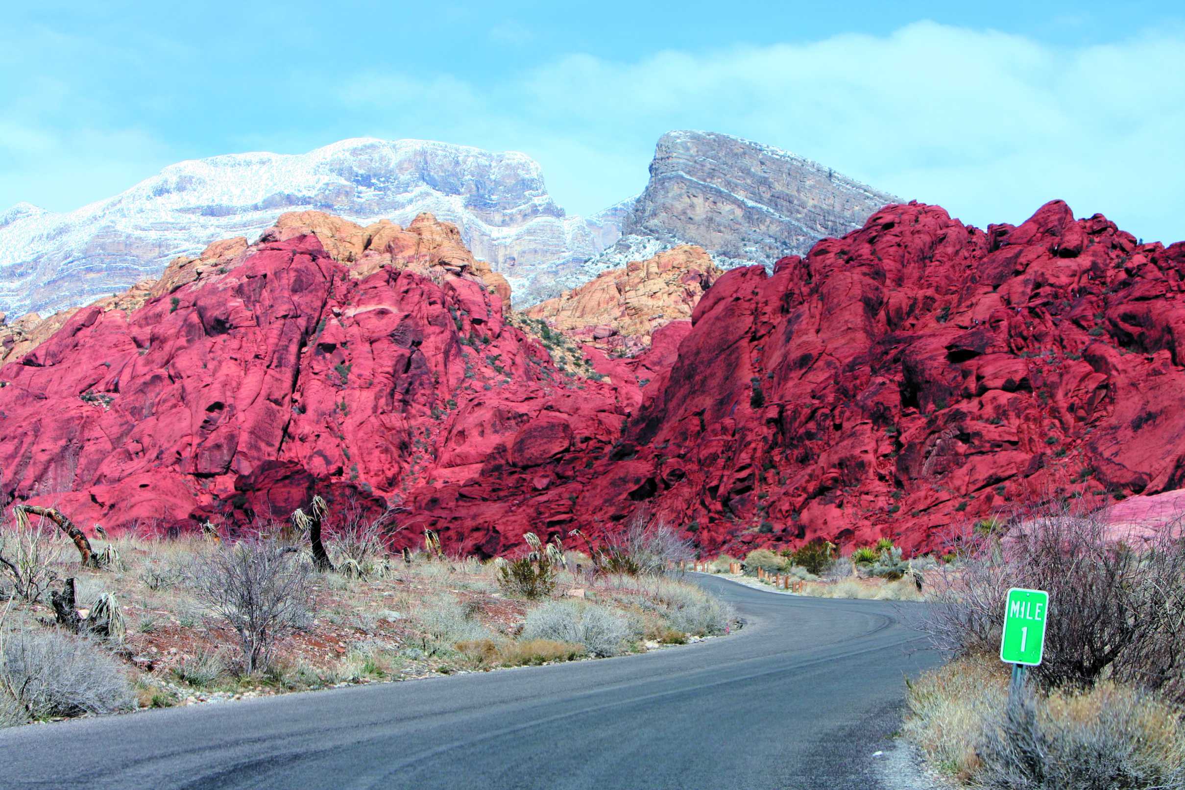 Red canyon - Différentes strates de grès forment un relief étonnant.