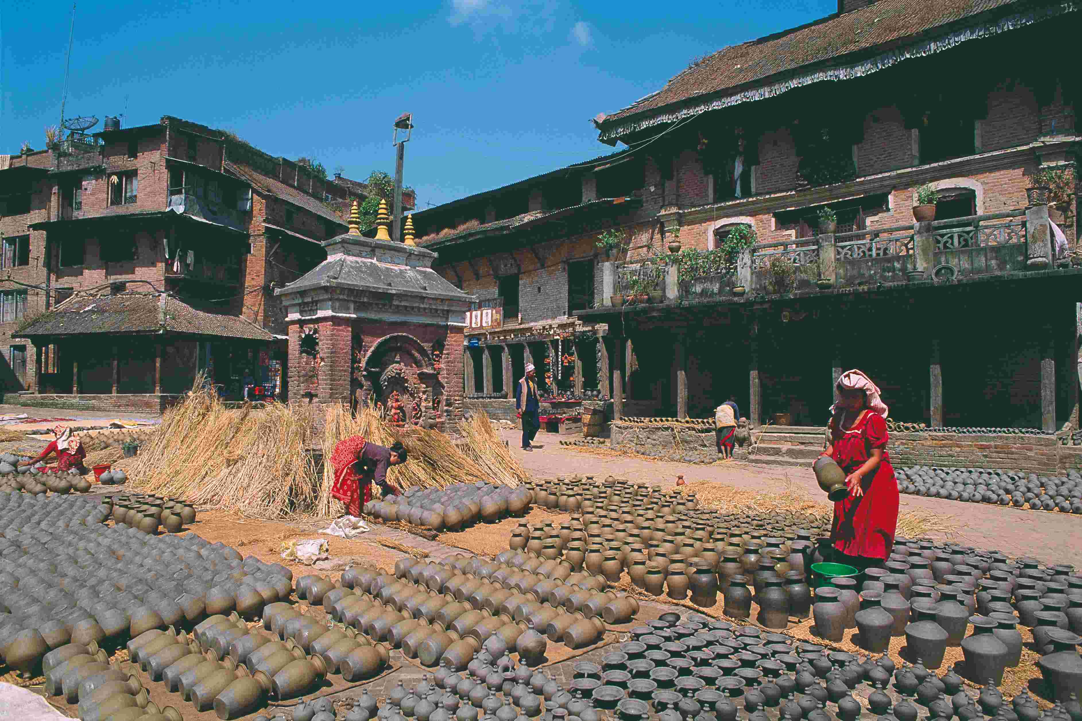Quartier des potiers, à Bhaktapur.