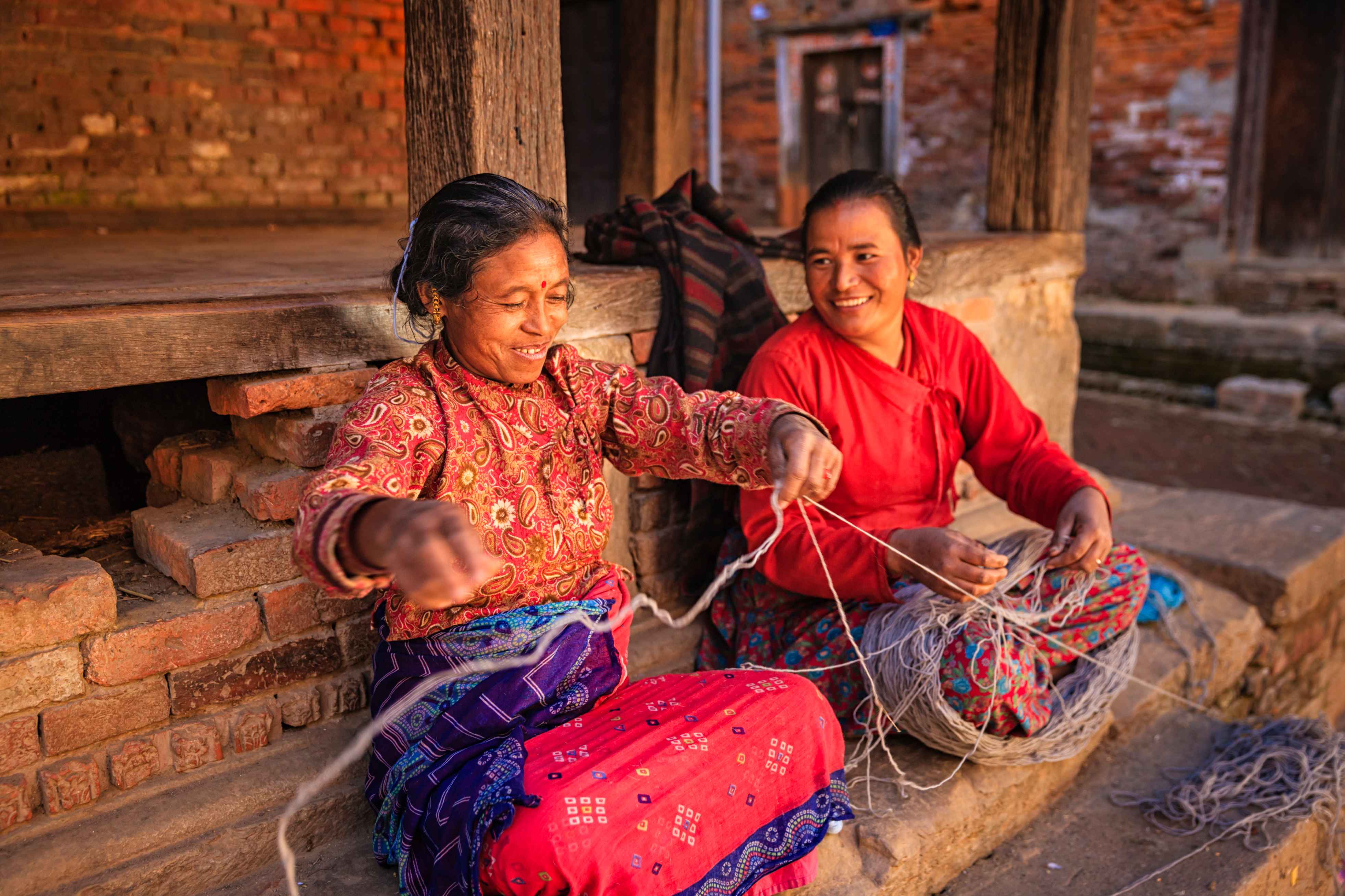 Tisseuses de laine, Bhaktapur.
