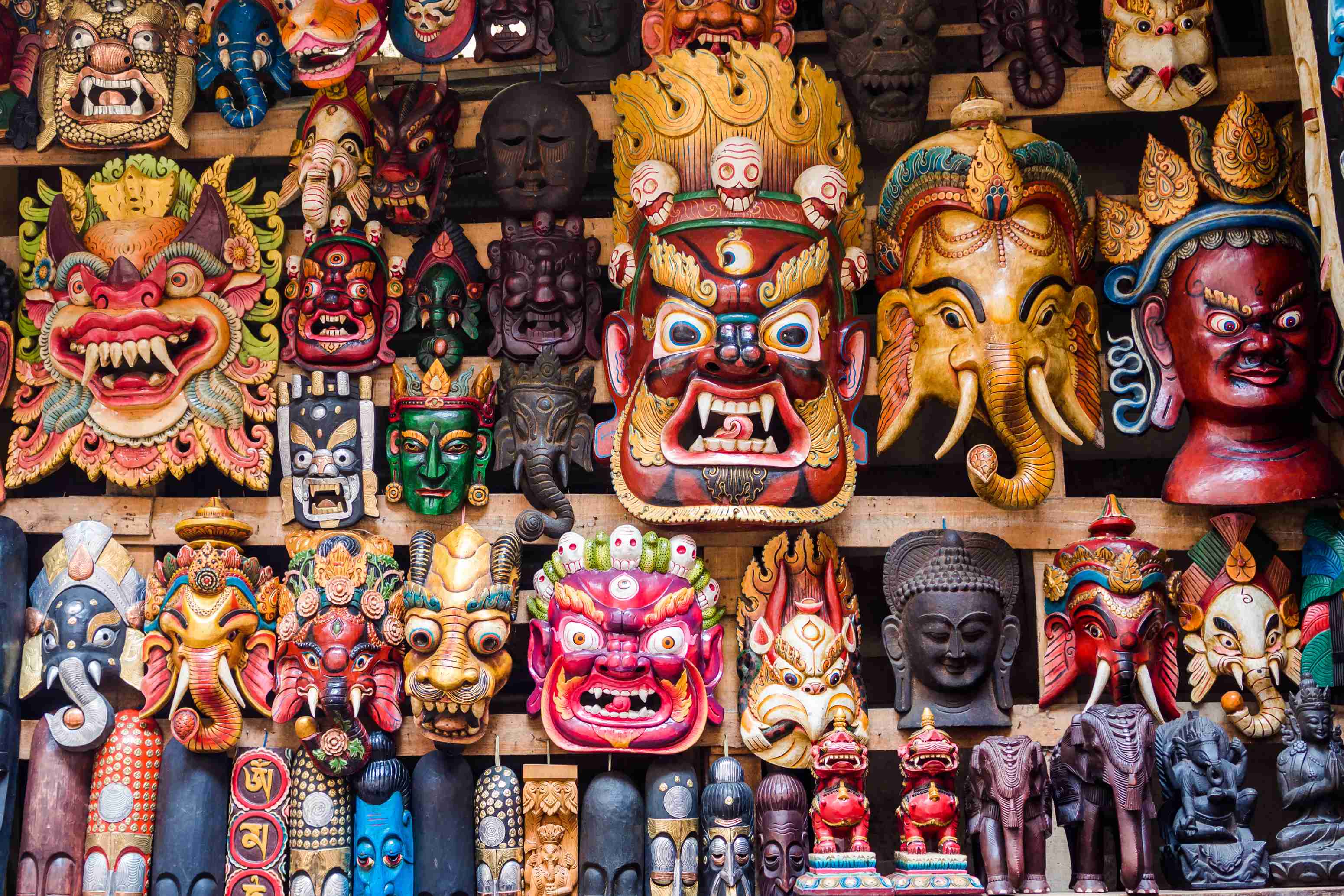 Masques traditionnels, Katmandou.
