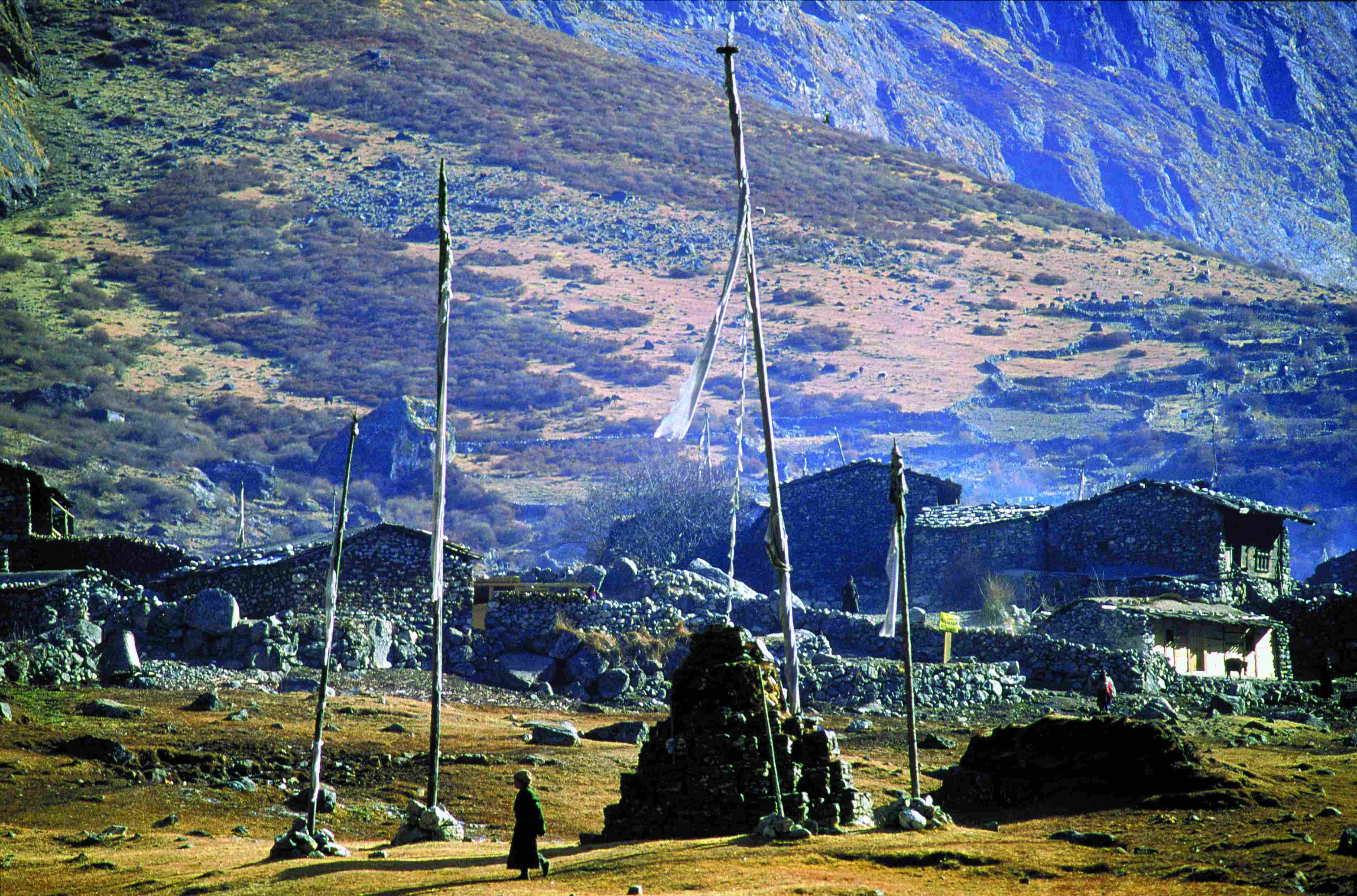 Village de montagne dans le Langtang.