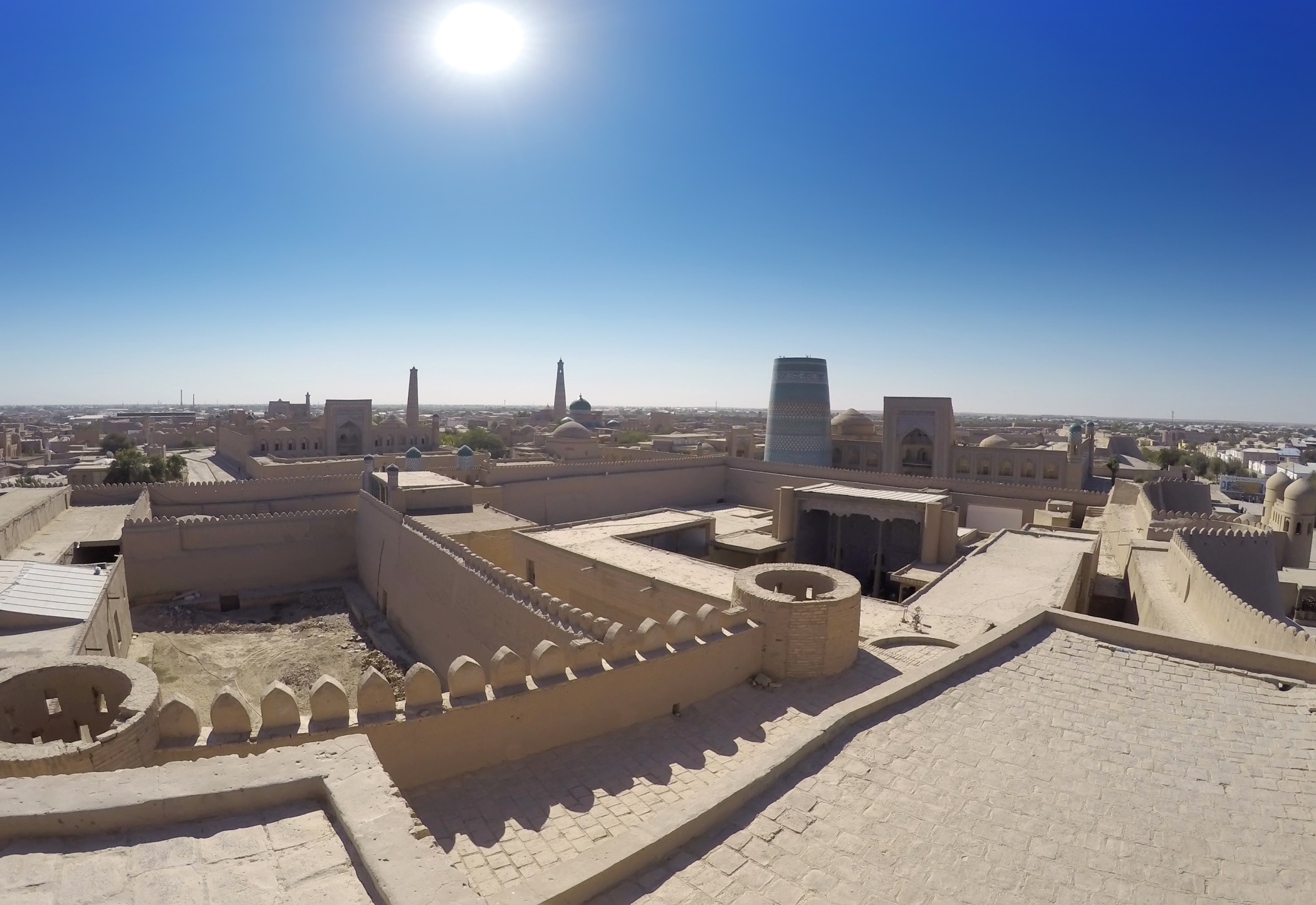 Vue aérienne de la vieille ville de Khiva.