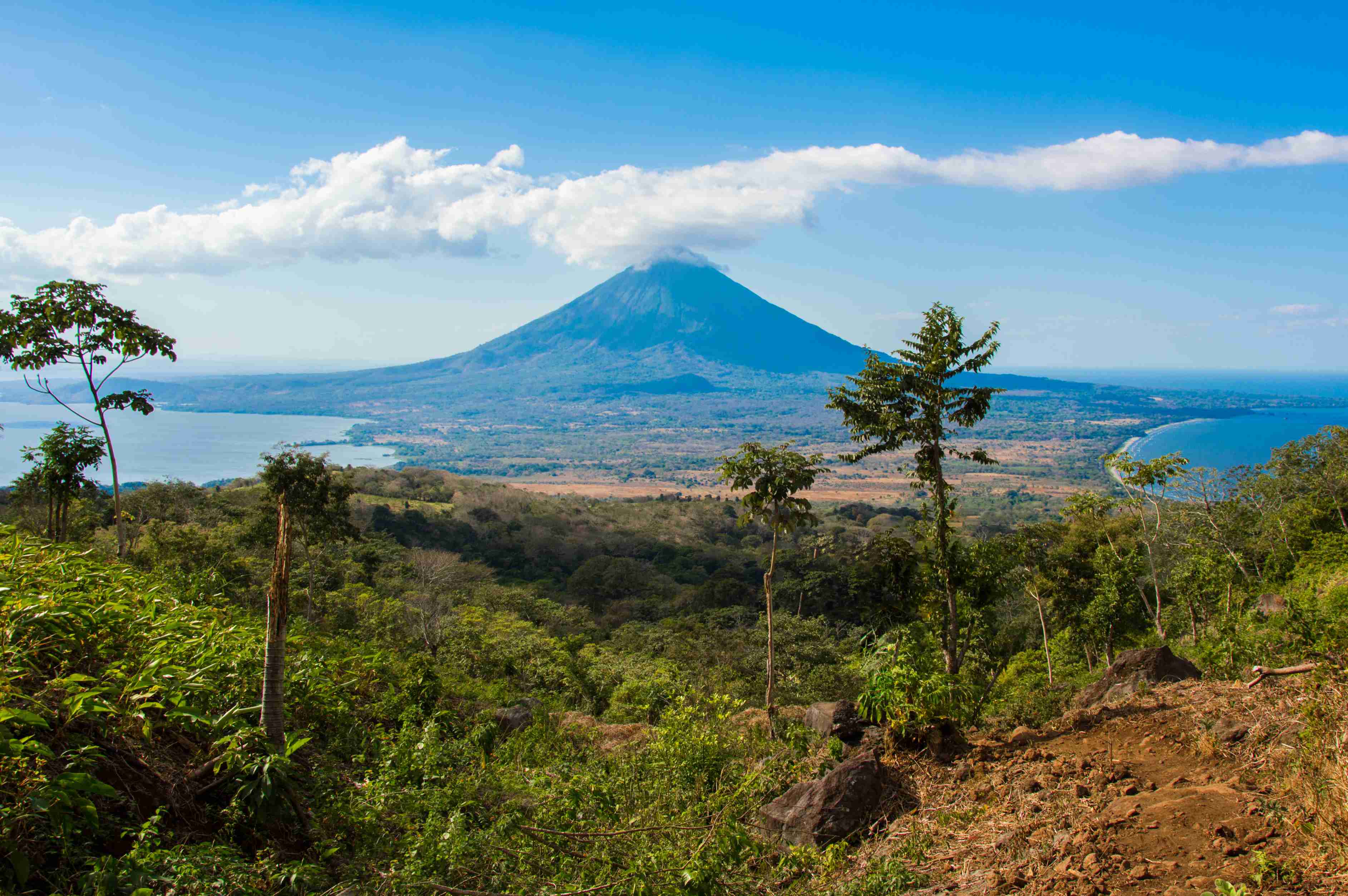 L'île Ometepe sur le lac Nicaragua.