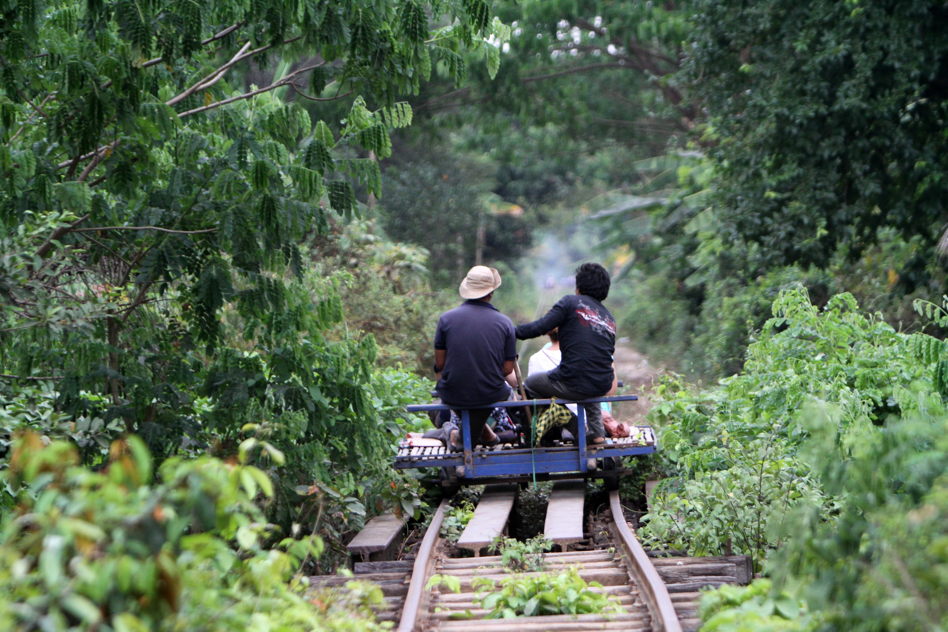Le bamboo train de Battambang.