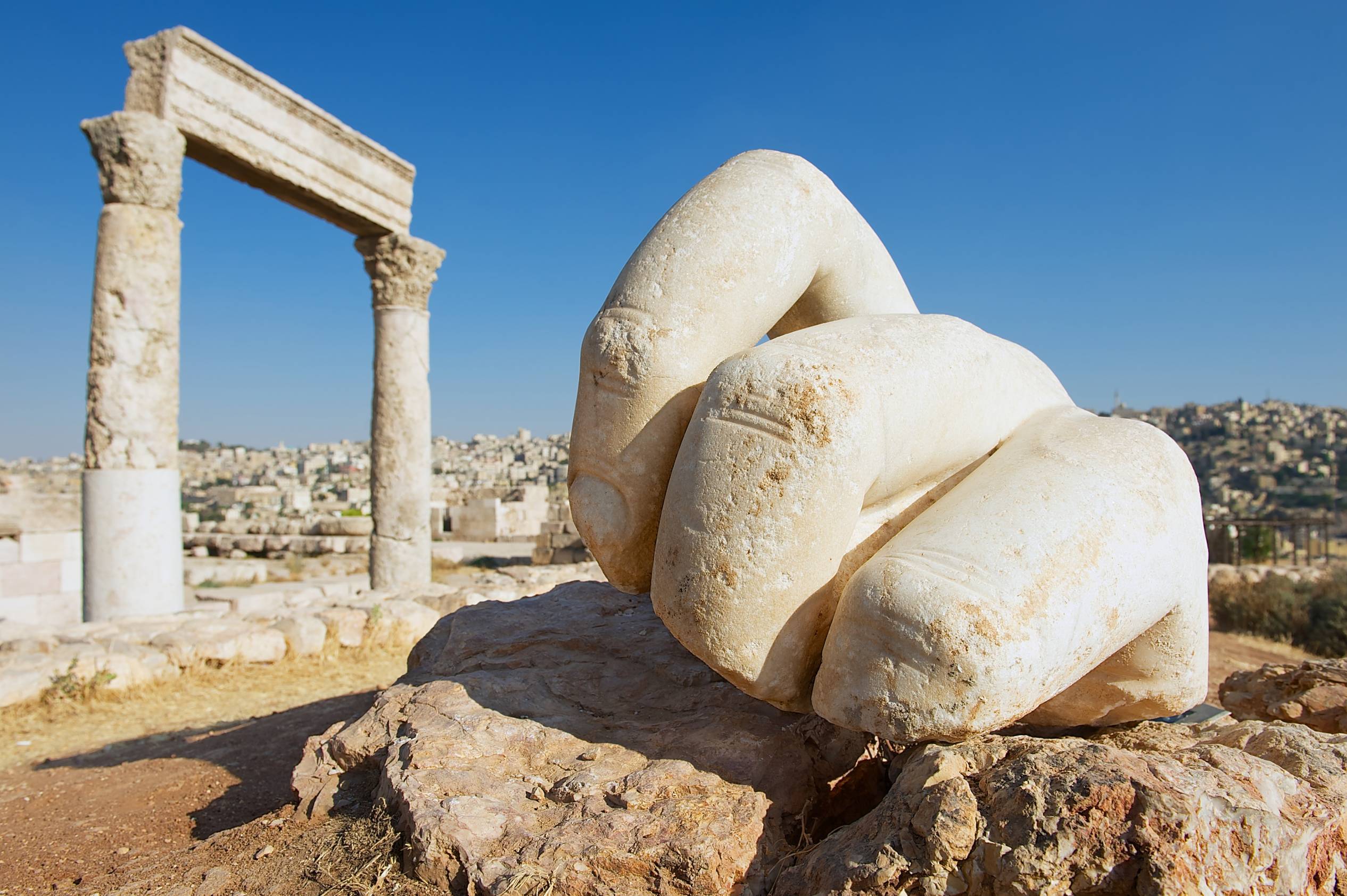 Le Temple d'Hercule et la citadelle antique d'Amman.