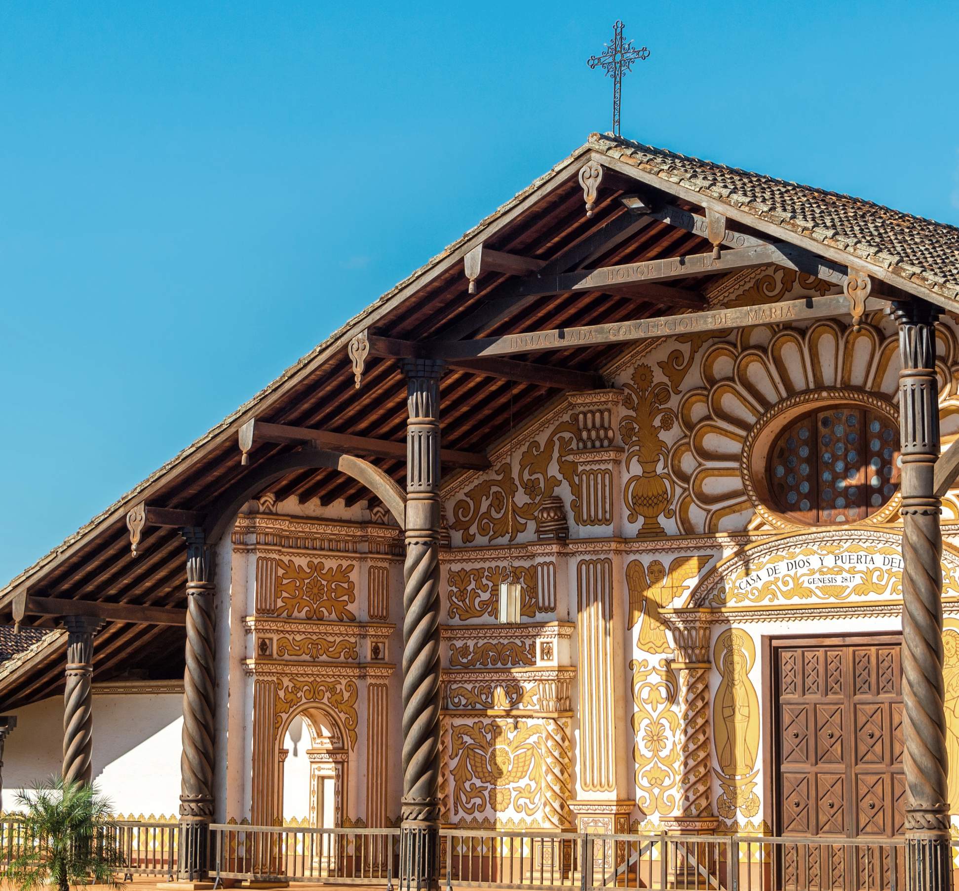 UNESCO World Heritage Jesuit Mission church in Concepcion, Bolivia
